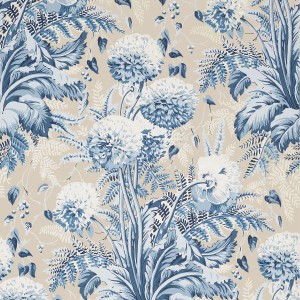 Tapeta Thibaut Anna French DAHLIA Granatowy, Beżowy