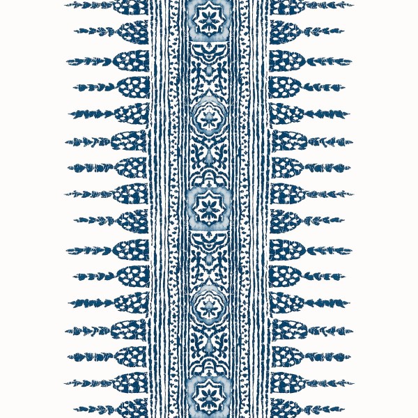 Tapeta Thibaut Anna French JAVANESE STRIPE Granatowy, Biały