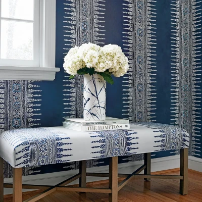 Tapeta Thibaut Anna French JAVANESE STRIPE Zielony, Biały 3
