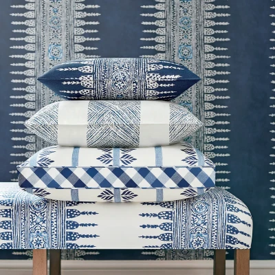 Tapeta Thibaut Anna French JAVANESE STRIPE Zielony, Biały 4
