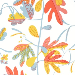 Tapeta Thibaut Anna French MATISSE LEAF Żółty, Niebieski, Pomarańczowy
