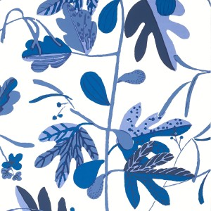 Tapeta Thibaut Anna French MATISSE LEAF Niebieski, Biały