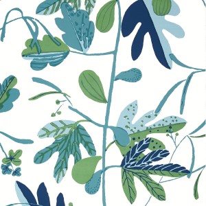 Tapeta Thibaut Anna French MATISSE LEAF Zielony, Niebieski