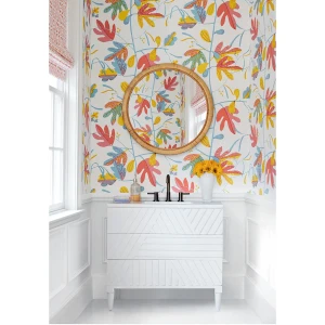 Tapeta Thibaut Anna French MATISSE LEAF Fioletowy, Niebieski