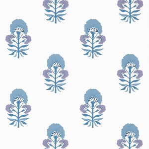 Tapeta Thibaut Anna French TYBEE BUD Fioletowy, Niebieski