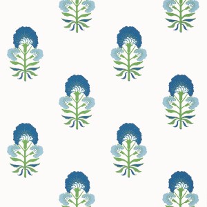 Tapeta Thibaut Anna French TYBEE BUD Zielony, Niebieski