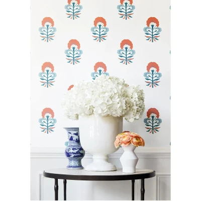 Tapeta Thibaut Anna French TYBEE BUD Niebieski, Pomarańczowy 5