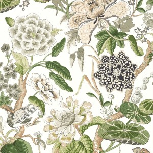 Tapeta Thibaut Anna French HILL GARDEN Zielony, Biały