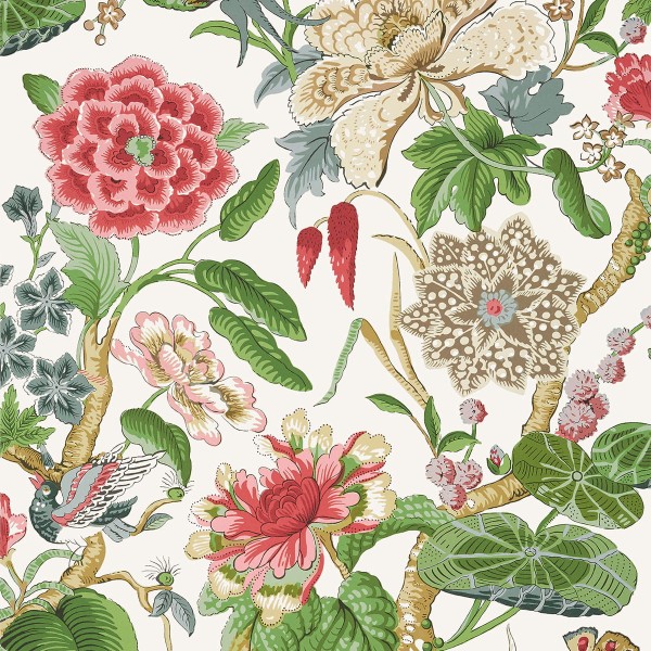 Tapeta Thibaut Anna French HILL GARDEN Zielony, Różowy