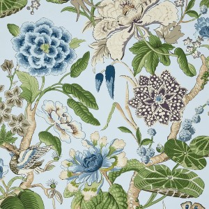 Tapeta Thibaut Anna French HILL GARDEN Jasno Niebieski