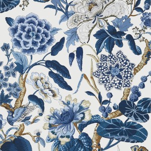 Tapeta Thibaut Anna French HILL GARDEN Granatowy, Biały