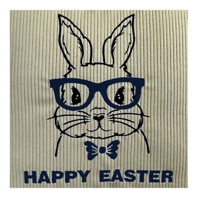 Poduszka Haftowana Dekoracyjna Bunny Happy Easter - Różne Kolory Tkanin 4