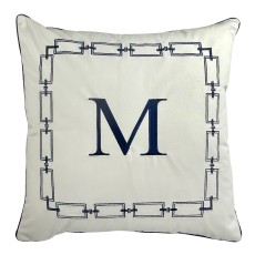 Poduszka Haftowana Dekoracyjna Monogram - Różne Kolory Tkanin