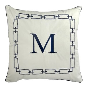 Poduszka Haftowana Dekoracyjna Monogram - Różne Kolory Tkanin
