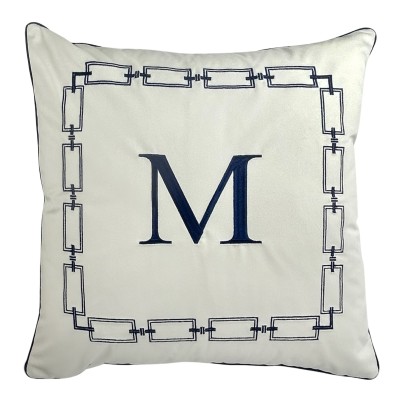 Poduszka Haftowana Dekoracyjna Monogram - Różne Kolory Tkanin 2