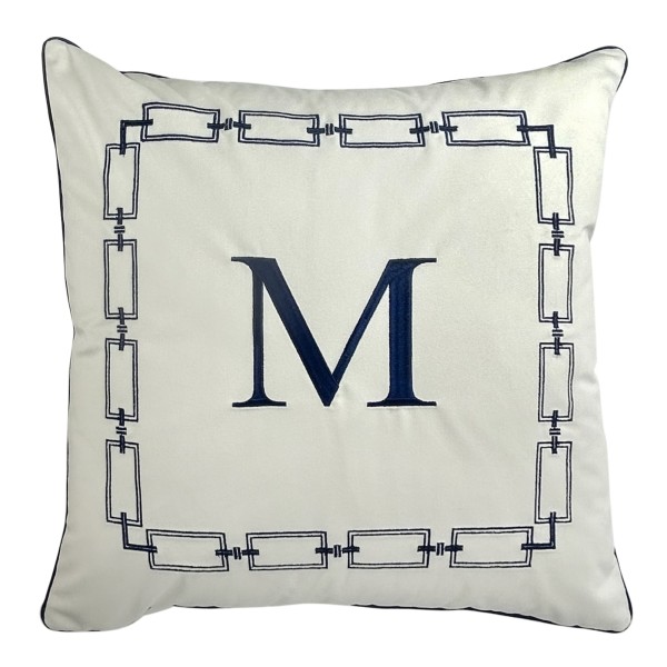 Poduszka Haftowana Dekoracyjna Monogram - Różne Kolory Tkanin