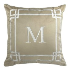 Poduszka Haftowana Dekoracyjna Monogram Frame - Różne Kolory Tkanin