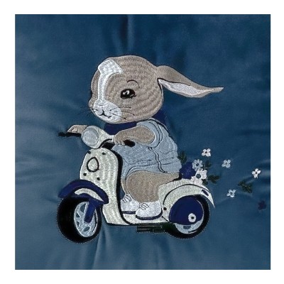 Poduszka Haftowana Dekoracyjna Bunny Boy - Różne Kolory Tkanin 4