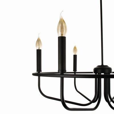 Stylowa Duża Lampa Sufitowa Lora Czarna 3