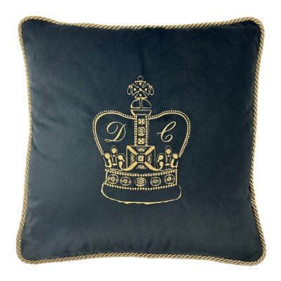 Poduszka Haftowana Dekoracyjna Monogram Royal- Różne Kolory Tkanin 2