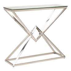 Designerska Kompaktowa Konsola Calda  Chrom 90x30x60cm