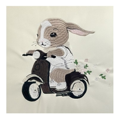 Poduszka Haftowana Dekoracyjna Bunny Boy - Różne Kolory Tkanin 3