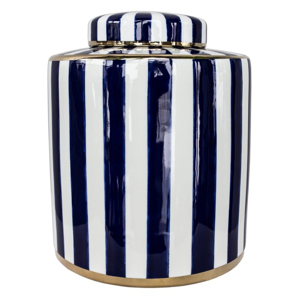 Waza Ceramiczna, Amfora Stripes Biało-Granatowa 22