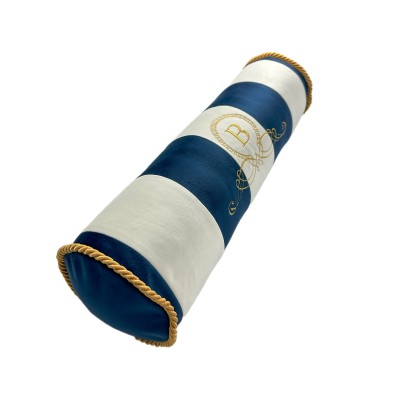 Wałek Dekoracyjny w Pasy Hamptons Monogram 50x15cm  - Różne Kolory Tkanin 6