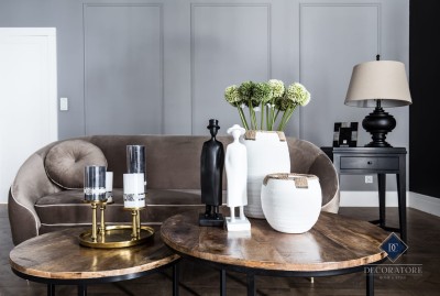 Zestaw Figurek Dekoracyjnych Couple Biało -Czarnych Wys. 38cm 3