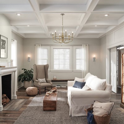 Stylowy Żyrandol Sorrento II Naturalny Mosiądz 8