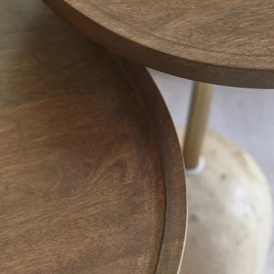 Stolik Pomocniczy z Trawertynu Malibu Riviera Maison 35x35x55cm 6