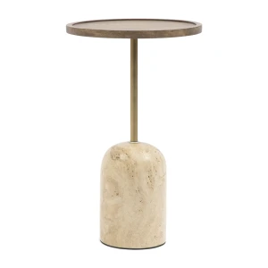 Stolik Pomocniczy z Trawertynu Malibu Riviera Maison 35x35x55cm