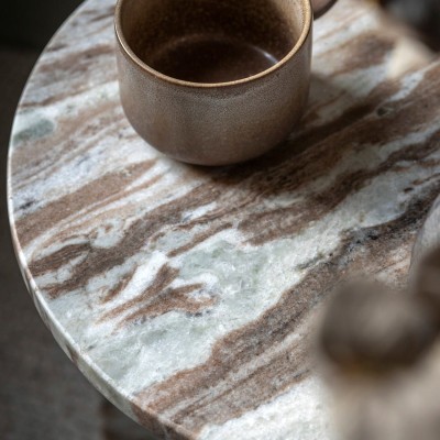 Marmurowy Stolik Pomocniczy Marble Natural 40x40x50cm 5