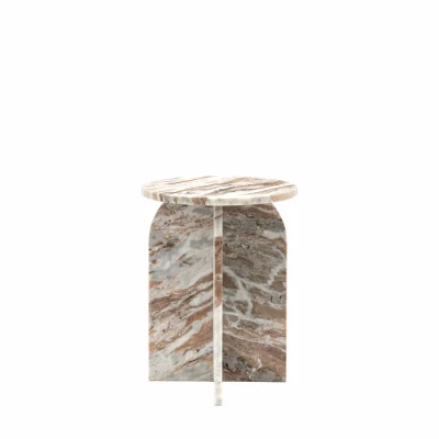 Marmurowy Stolik Pomocniczy Marble Natural 40x40x50cm 3