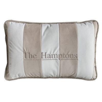 Poduszka Haftowana Dekoracyjna Hamptons Pasy - Różne Kolory Tkanin 2