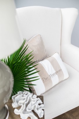 Poduszka Haftowana Dekoracyjna Hamptons Pasy - Różne Kolory Tkanin 4