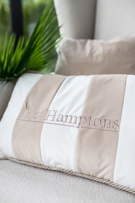 Poduszka Haftowana Dekoracyjna Hamptons Pasy - Różne Kolory Tkanin 5