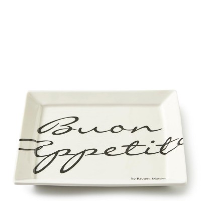 Talerz Riviera Maison Buon Appetito Square 18x18x2 2