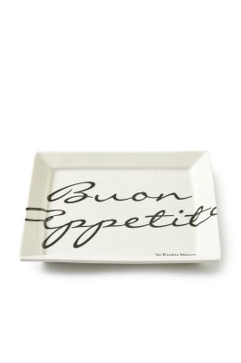Talerz Riviera Maison Buon Appetito Square 18x18x2 7