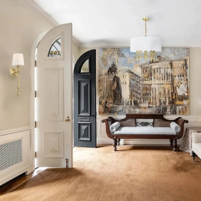 Stylowy Kinkiet Fresco Szczotkowany Mosiądz 15x17x54cm 6