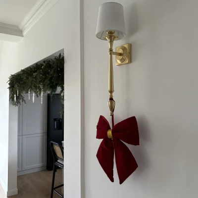 Stylowy Kinkiet Fresco Szczotkowany Mosiądz 15x17x54cm 7