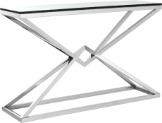 Designerska Konsola Calda Szkło, Chrom 120x40x80cm