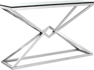 Designerska Konsola Calda Szkło, Chrom 120x40x80cm