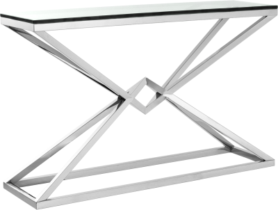 Designerska Konsola Calda Szkło, Chrom 120x40x80cm 2