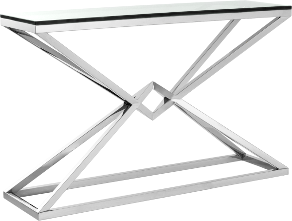 Designerska Konsola Calda Szkło, Chrom 120x40x80cm
