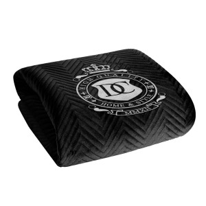Personalizowana Narzuta z Haftem Velvet Czarna Jodełka