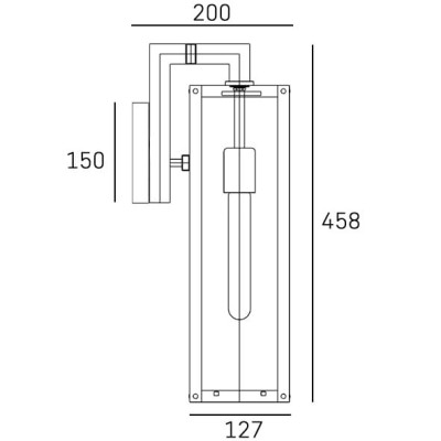 Minimalistyczny Kinkiet Zewnętrzny Terra Czarny  20x13x46cm 5