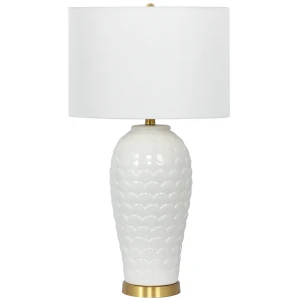 Klasyczna Ceramiczna Lampa Stołowa Classico Biała  Wys. 74cm