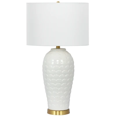 Klasyczna Ceramiczna Lampa Stołowa Classico Biała  Wys. 74cm 2