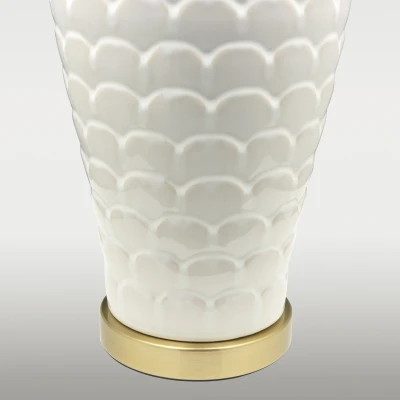 Klasyczna Ceramiczna Lampa Stołowa Classico Biała  Wys. 74cm 5